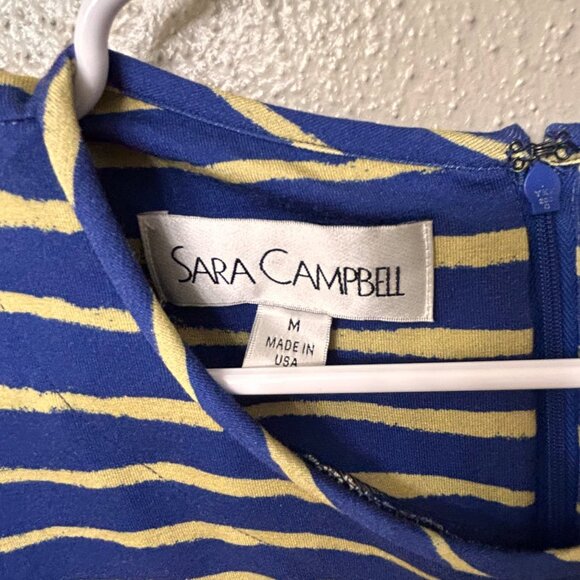 Sara Campbell Blue Striped Long Sleeve Midi Dress Size Medium - Picture 4 of 8